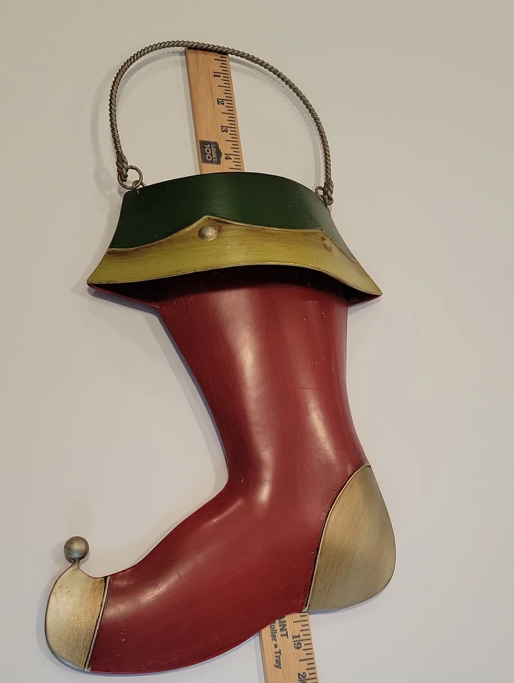 Southern Living at Home Metal Stocking Door Hanger Christmas Red Green Gold